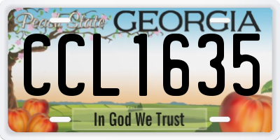 GA license plate CCL1635