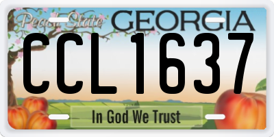 GA license plate CCL1637