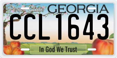 GA license plate CCL1643