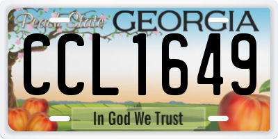 GA license plate CCL1649