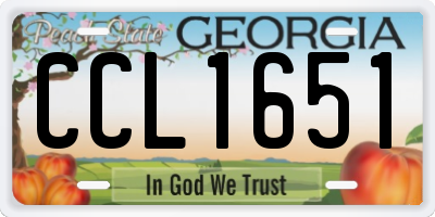 GA license plate CCL1651