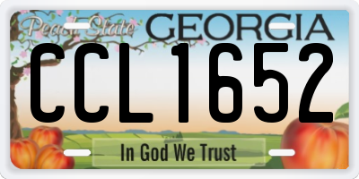 GA license plate CCL1652