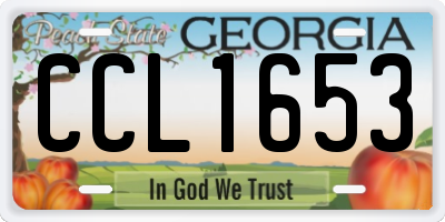 GA license plate CCL1653