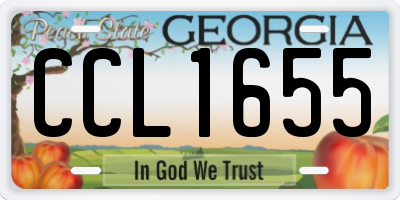 GA license plate CCL1655