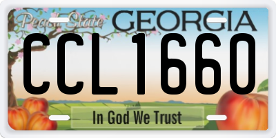 GA license plate CCL1660