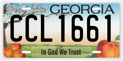 GA license plate CCL1661