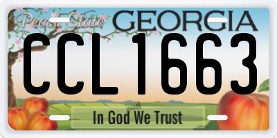 GA license plate CCL1663