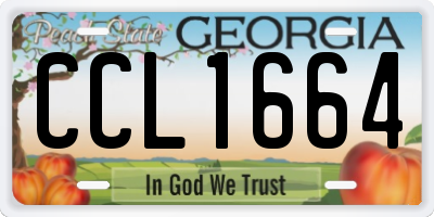 GA license plate CCL1664