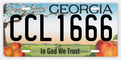 GA license plate CCL1666