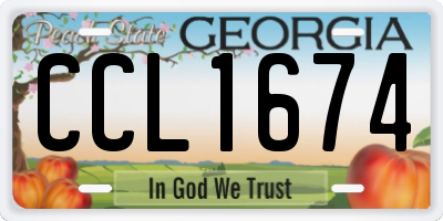 GA license plate CCL1674