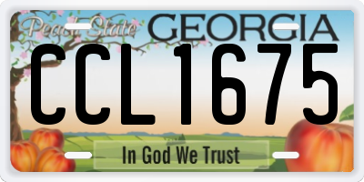 GA license plate CCL1675