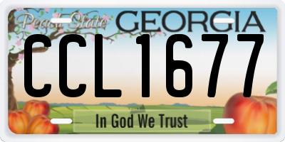 GA license plate CCL1677