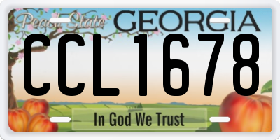 GA license plate CCL1678