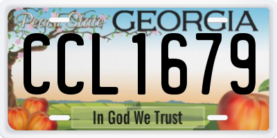 GA license plate CCL1679
