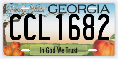 GA license plate CCL1682