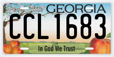GA license plate CCL1683