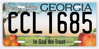 GA license plate CCL1685