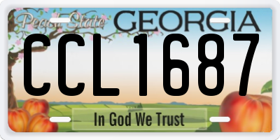 GA license plate CCL1687