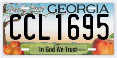 GA license plate CCL1695