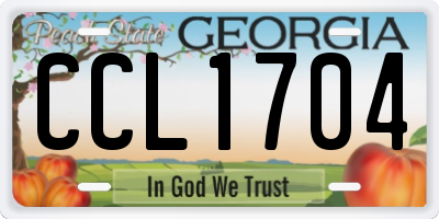 GA license plate CCL1704