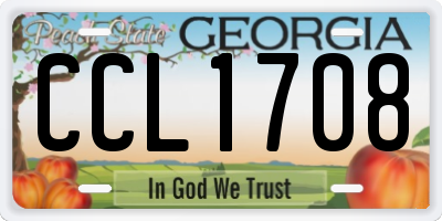 GA license plate CCL1708