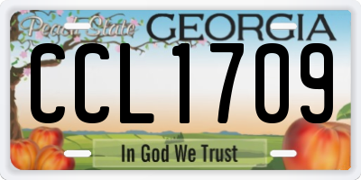 GA license plate CCL1709