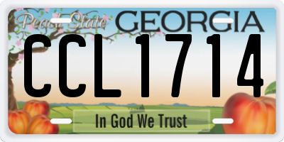 GA license plate CCL1714