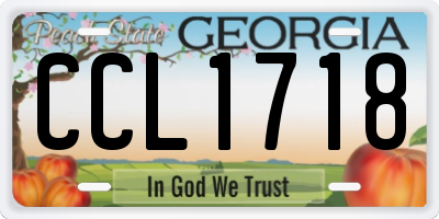 GA license plate CCL1718