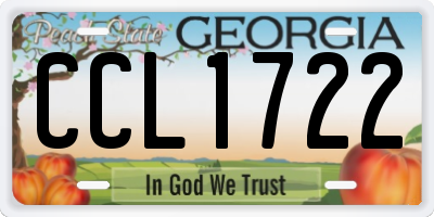 GA license plate CCL1722