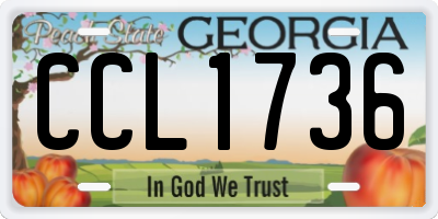GA license plate CCL1736