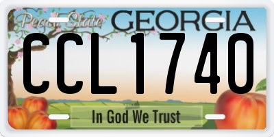 GA license plate CCL1740