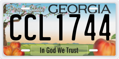 GA license plate CCL1744