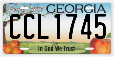 GA license plate CCL1745