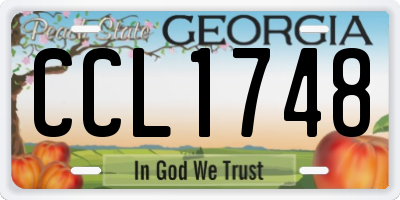 GA license plate CCL1748