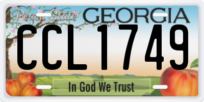 GA license plate CCL1749
