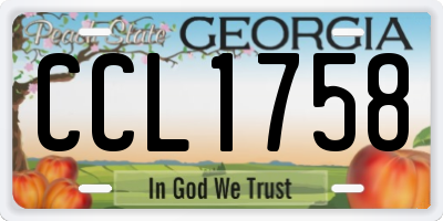 GA license plate CCL1758
