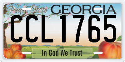 GA license plate CCL1765