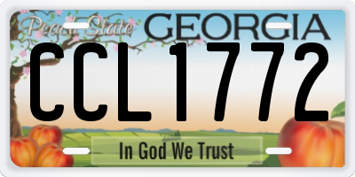 GA license plate CCL1772