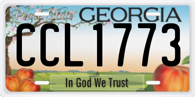 GA license plate CCL1773