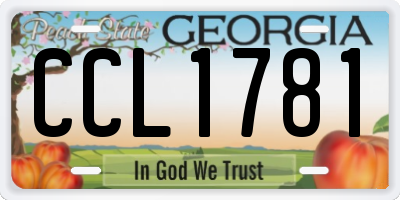 GA license plate CCL1781