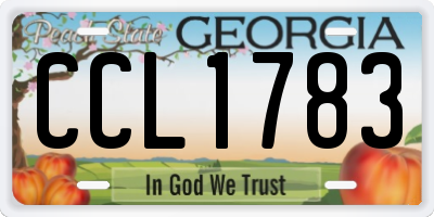 GA license plate CCL1783