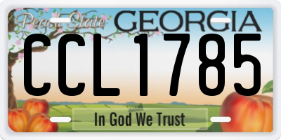 GA license plate CCL1785