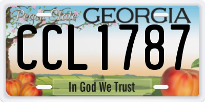 GA license plate CCL1787