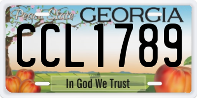 GA license plate CCL1789