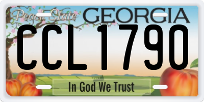 GA license plate CCL1790