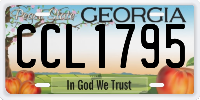 GA license plate CCL1795