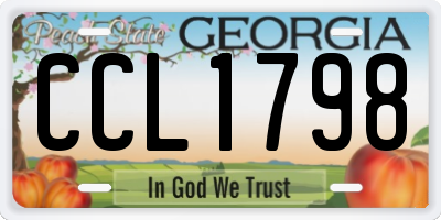 GA license plate CCL1798