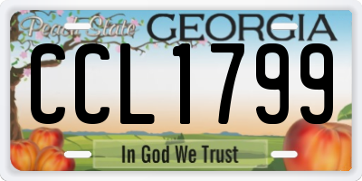 GA license plate CCL1799
