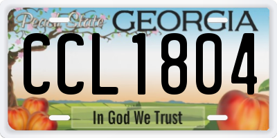 GA license plate CCL1804