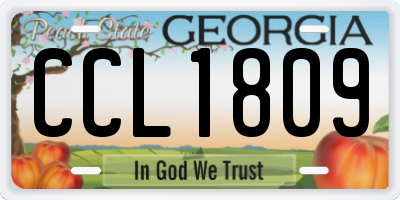 GA license plate CCL1809